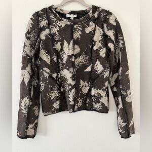 Oli & Hali Bohemian Foliage Washed Brown Long Sleeve size medium